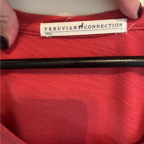 Peruvian Connection Red Short Sleeve Top - Picture 3 of 4